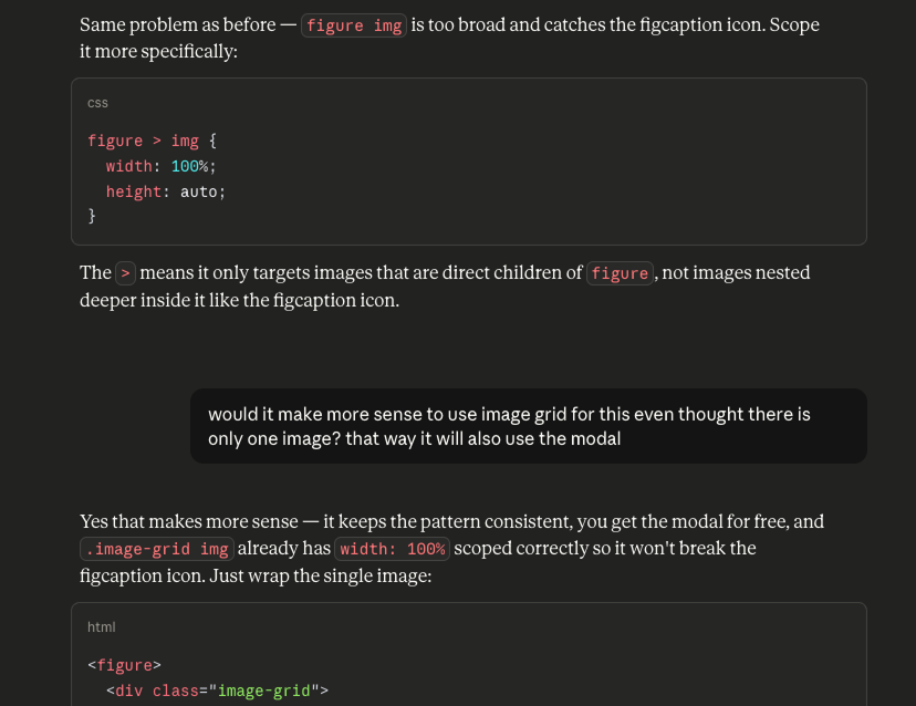 Image showing a conversation with Claude about using an existing feature