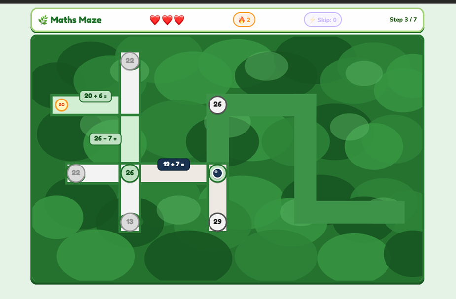 Image showing one of the first iterations of Maths Maze